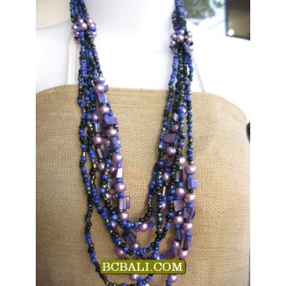 bali handmade necklaces beads multi strand long 